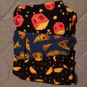 3 LuLaRoe OS "food" leggings. Tacos, Pizza, Popcorn!